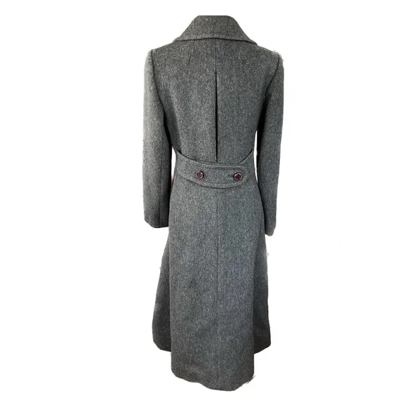 SOLD- Classic Vintage Union Made Gray Wool Ling Coat - Fall Autumn Winter - Picture 4 of 7